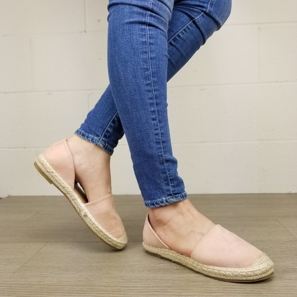 Rose Vegan Suede Flat Slip On Loafer Espadrille - Picture 4 of 8